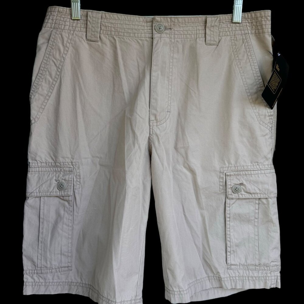 Cabela's Men Oxford Tan Cargo Shorts 34/11 Summer Comfort Collection Lightweight